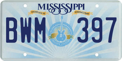 MS license plate BWM397