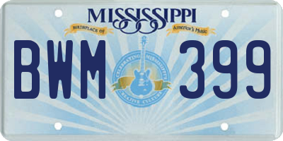 MS license plate BWM399