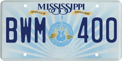 MS license plate BWM400