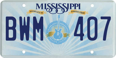 MS license plate BWM407