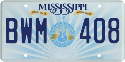 MS license plate BWM408