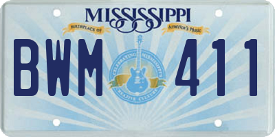 MS license plate BWM411