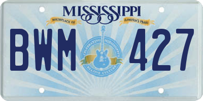 MS license plate BWM427