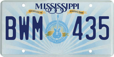 MS license plate BWM435