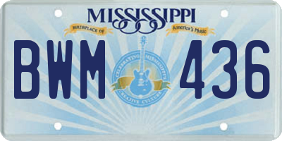 MS license plate BWM436