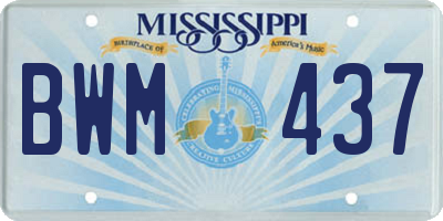 MS license plate BWM437