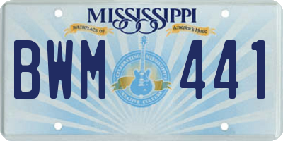 MS license plate BWM441