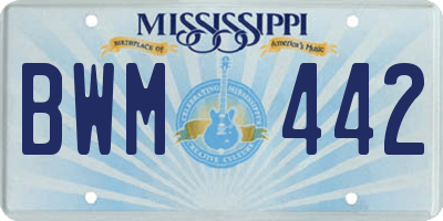MS license plate BWM442