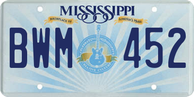 MS license plate BWM452