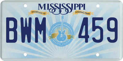 MS license plate BWM459