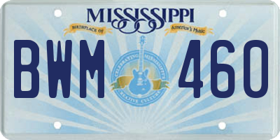 MS license plate BWM460