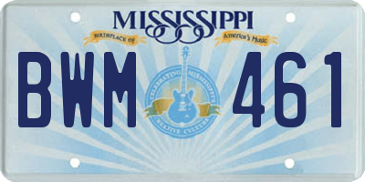 MS license plate BWM461