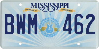 MS license plate BWM462