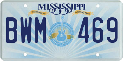 MS license plate BWM469