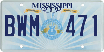 MS license plate BWM471