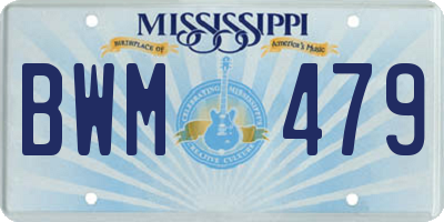 MS license plate BWM479