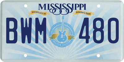 MS license plate BWM480