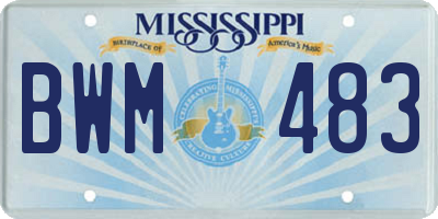 MS license plate BWM483