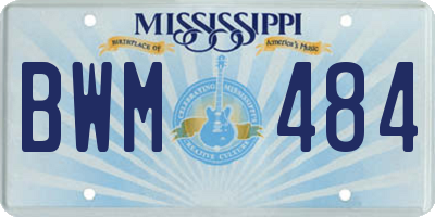 MS license plate BWM484
