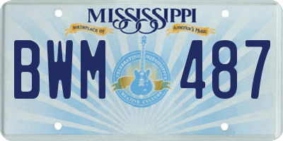 MS license plate BWM487