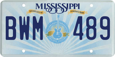 MS license plate BWM489