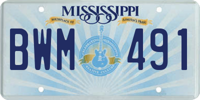 MS license plate BWM491