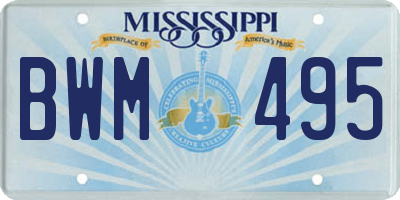 MS license plate BWM495