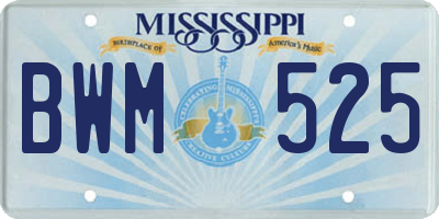 MS license plate BWM525