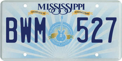 MS license plate BWM527
