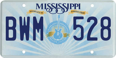 MS license plate BWM528