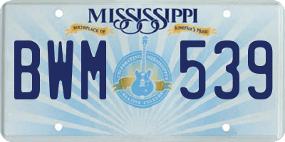 MS license plate BWM539
