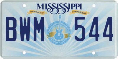 MS license plate BWM544