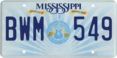 MS license plate BWM549