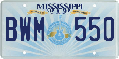 MS license plate BWM550