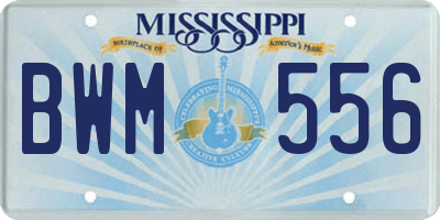 MS license plate BWM556