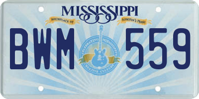 MS license plate BWM559