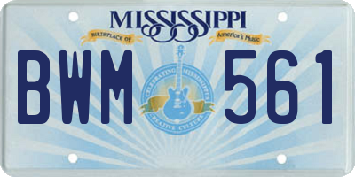 MS license plate BWM561