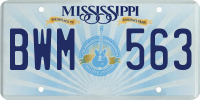 MS license plate BWM563