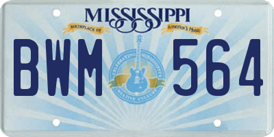 MS license plate BWM564