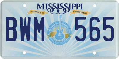 MS license plate BWM565
