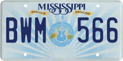 MS license plate BWM566