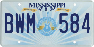 MS license plate BWM584