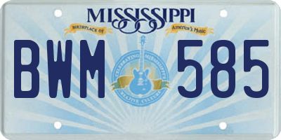 MS license plate BWM585
