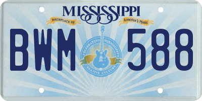MS license plate BWM588