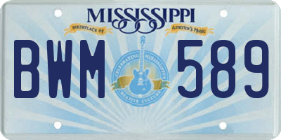 MS license plate BWM589