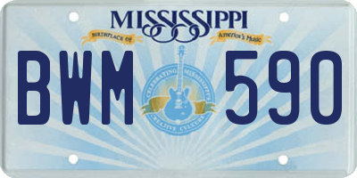 MS license plate BWM590