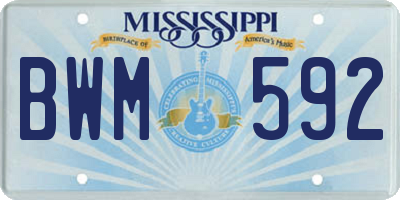 MS license plate BWM592