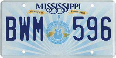 MS license plate BWM596
