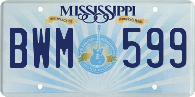 MS license plate BWM599