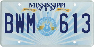 MS license plate BWM613